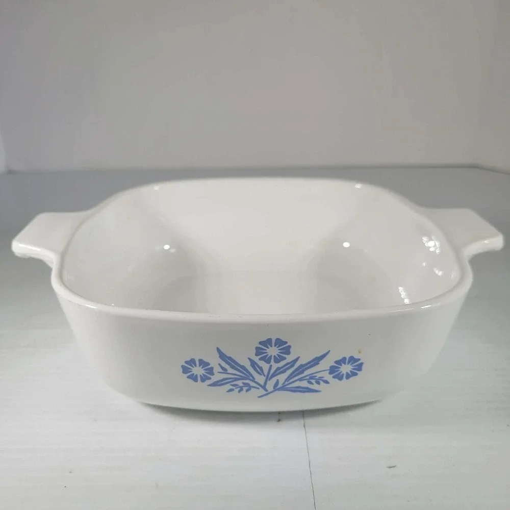 Corning Ware Casserole Dish 1 Quart No Lid P-1-B Blue Cornflower Vintage USA